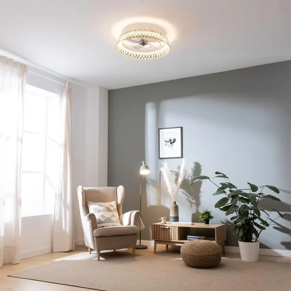 Imagen 4 Ventilador de techo EnergySilence LampAero 610 Natural Design con motor DC 15W y luz LED 45W. Silencioso, 3 velocidades, mando a distancia y función inversa.