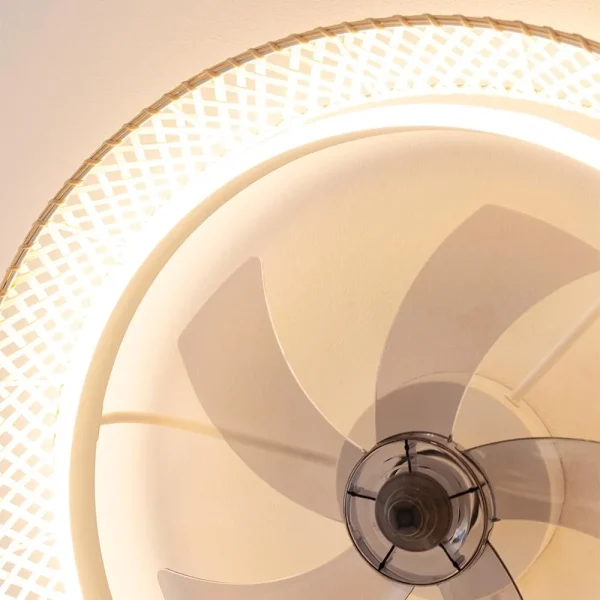 Imagen 7 Ventilador de techo con motor DC silencioso, luz LED 45W y mando a distancia. Diseño natural, 5 aspas y sistema de inversión de giro para verano e invierno.