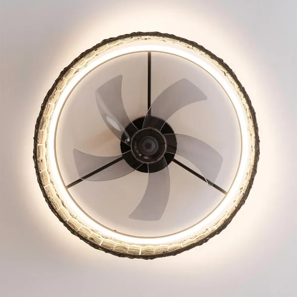 Imagen 5 Ventilador de techo EnergySilence LampAero 600 Black Design con luz LED 45W. Motor DC de 15W, 5 aspas, mando a distancia y función verano/invierno.