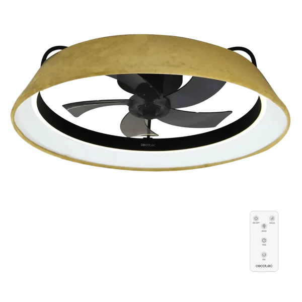 Ventilador de techo EnergySilence LampAero 600 Green Design vista frontal con luz encendida