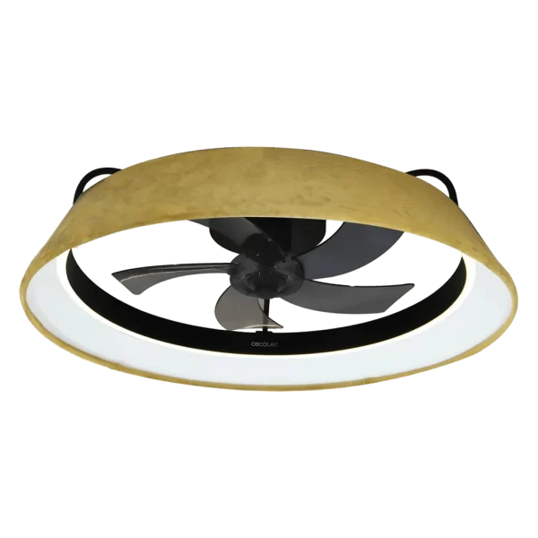 Imagen 2 Ventilador de techo con luz LED de 45 W y motor DC silencioso. Diseño verde de 45 cm, mando a distancia, 3 tonos de luz y función verano/invierno.