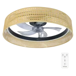 Ventilador de techo EnergySilence LampAero 600 Beige Design con luz LED y aspas ocultas vista frontal