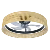 Imagen 2 Ventilador de techo beige con luz LED 45 W y motor DC de 15 W. Diseño compacto de 17 pulgadas, mando a distancia, 3 velocidades y función verano/invierno.