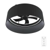Ventilador de techo EnergySilence LampAero 650 Black Design con luz LED encendida y aspas ocultas vista frontal