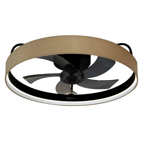 Imagen 5 Ventilador de techo con luz LED de 45W y motor DC silencioso de 15W. Diseño beige de 17 pulgadas, mando a distancia, 3 tonos de luz y función verano/invierno.