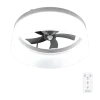 Ventilador de techo EnergySilence LampAero 650 White Design con luz LED encendida vista frontal