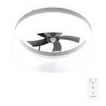 Ventilador de techo EnergySilence LampAero 650 White Design con luz LED encendida vista frontal