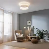 Imagen 4 Ventilador de techo con luz LED de 45W y motor DC silencioso de 15W. Diseño compacto de 17 pulgadas con 5 aspas, mando a distancia y función verano-invierno.