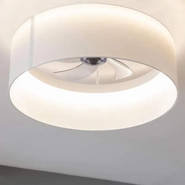 Imagen 6 Ventilador de techo con luz LED de 45W y motor DC silencioso de 15W. Diseño compacto de 17 pulgadas con 5 aspas, mando a distancia y función verano-invierno.