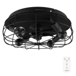Ventilador de techo Cecotec EnergySilence LampAero 600 Iron Design vista frontal con luz encendida y acabado iron