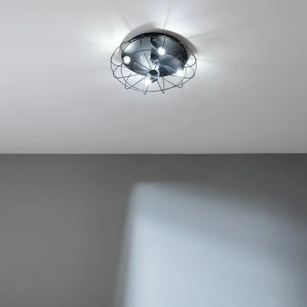 Imagen 3 Ventilador de techo con luz EnergySilence LampAero 600 Iron Design. Motor DC 20 W, 5 aspas, mando a distancia, función verano/invierno y 3 tonos de luz LED.