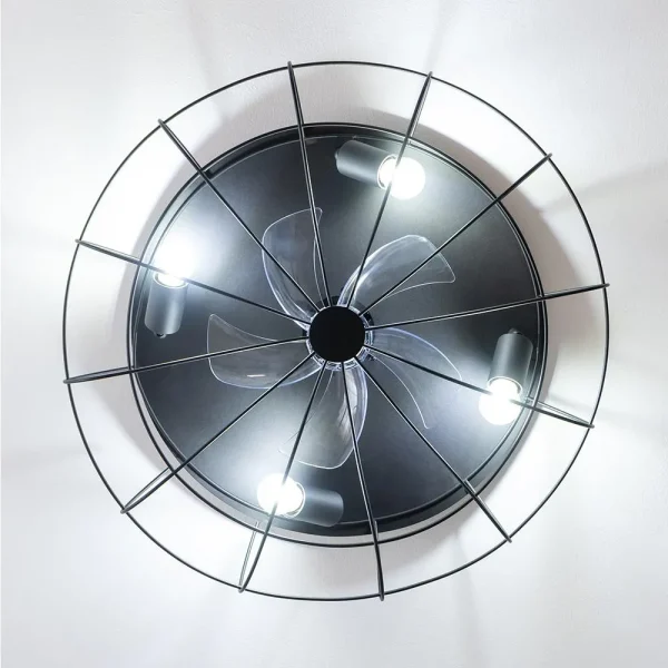 Imagen 5 Ventilador de techo con luz EnergySilence LampAero 600 Iron Design. Motor DC 20 W, 5 aspas, mando a distancia, función verano/invierno y 3 tonos de luz LED.