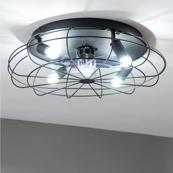 Imagen 6 Ventilador de techo con luz EnergySilence LampAero 600 Iron Design. Motor DC 20 W, 5 aspas, mando a distancia, función verano/invierno y 3 tonos de luz LED.