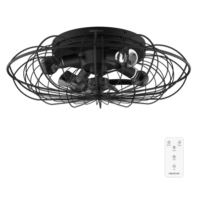 Ventilador de techo Cecotec EnergySilence LampAero 650 Iron Design vista frontal con luz