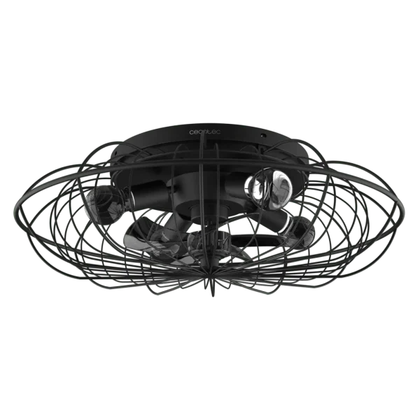 Imagen 2 Ventilador de techo con luz LED y motor DC eficiente de 20 W. Diseño Iron Design, aspas ocultas, mando a distancia y función inversa verano-invierno.