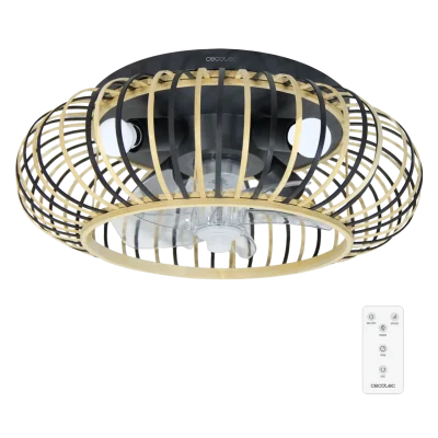 Ventilador de techo EnergySilence LampAero 600 Natural Wood con luz LED y motor DC vista frontal