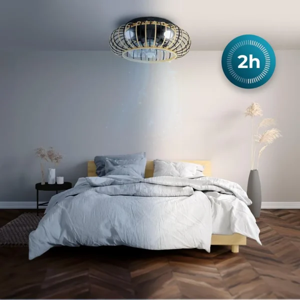 Imagen 7 Ventilador de techo EnergySilence LampAero 600 Natural Wood. Motor DC 20W, luz LED, 5 aspas ocultas, mando a distancia y función verano/invierno.