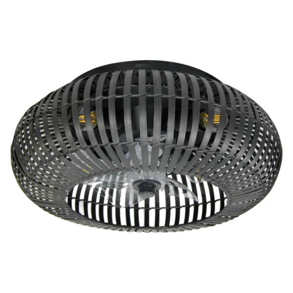 Imagen 2 Ventilador de techo EnergySilence LampAero 600 Natural DarkWood con motor DC, luz LED regulable y mando a distancia. Diseño compacto y silencioso para el hogar.