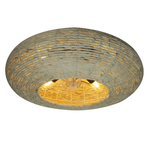 Imagen 2 Ventilador de techo EnergySilence LampAero 600 Natural Wicker. Motor DC 20 W, diseño en ratán, luz LED, mando a distancia y función verano/invierno.