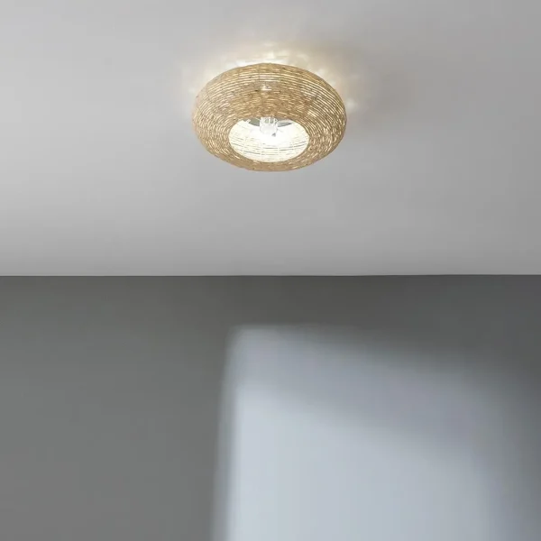 Imagen 3 Ventilador de techo EnergySilence LampAero 600 Natural Wicker. Motor DC 20 W, diseño en ratán, luz LED, mando a distancia y función verano/invierno.