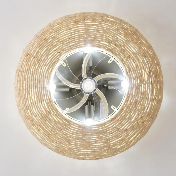 Imagen 5 Ventilador de techo EnergySilence LampAero 600 Natural Wicker. Motor DC 20 W, diseño en ratán, luz LED, mando a distancia y función verano/invierno.