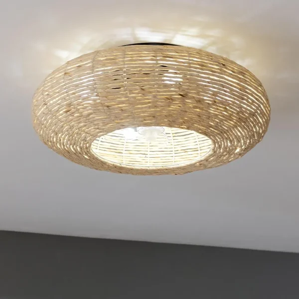 Imagen 6 Ventilador de techo EnergySilence LampAero 600 Natural Wicker. Motor DC 20 W, diseño en ratán, luz LED, mando a distancia y función verano/invierno.