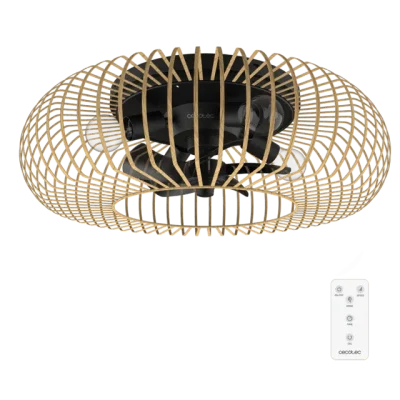 Ventilador de techo EnergySilence LampAero 600 Natural WhiteWood con luz LED y motor DC vista frontal