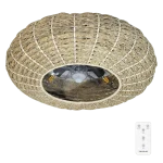 Ventilador de techo EnergySilence LampAero 650 Natural Wicker con luz LED y acabado en ratán vista frontal