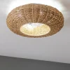 Imagen 6 Ventilador de techo con luz LED y diseño en ratán. Motor DC 20 W, 5 aspas ocultas, 3 velocidades, mando a distancia y función verano-invierno.