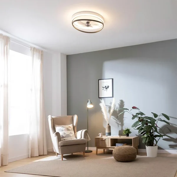 Imagen 4 Ventilador de techo con motor DC de 15 W, luz LED de 40 W y aspas retráctiles. Incluye mando a distancia, temporizador y función inversa verano e invierno.