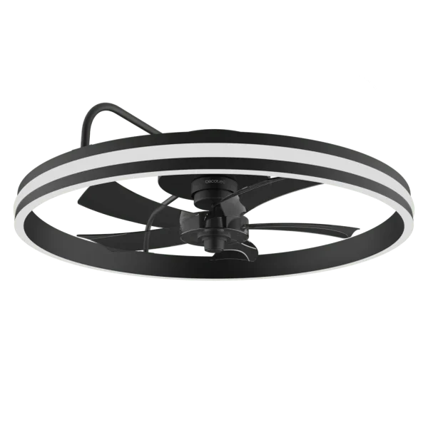 Imagen 2 Ventilador de techo con motor DC silencioso y luz LED de 45W. Diseño compacto de 17 pulgadas, 3 velocidades, temporizador y función verano/invierno.