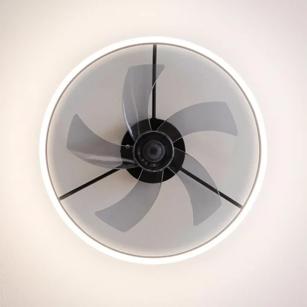 Imagen 5 Ventilador de techo con motor DC silencioso y luz LED de 45W. Diseño compacto de 17 pulgadas, 3 velocidades, temporizador y función verano/invierno.