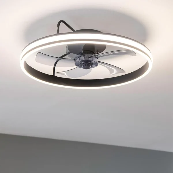 Imagen 6 Ventilador de techo con motor DC silencioso y luz LED de 45W. Diseño compacto de 17 pulgadas, 3 velocidades, temporizador y función verano/invierno.