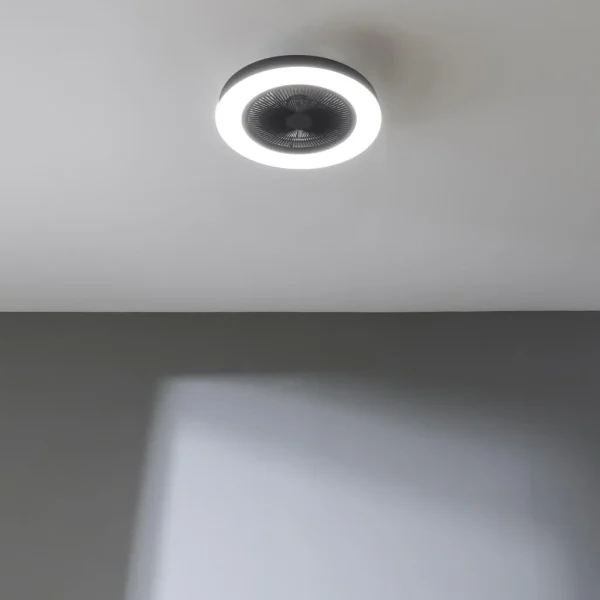 Imagen 3 Ventilador de techo con luz LED de 40W y motor DC silencioso. Diseño InsideBlack con aspas ocultas, 3 velocidades, mando a distancia y función verano/invierno.