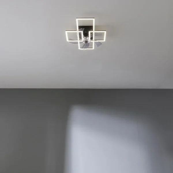 Imagen 3 Ventilador de techo con luz LED 40W y motor DC silencioso de 15W. Diseño de 17 pulgadas, mando a distancia, 3 tonos de luz y función verano/invierno.