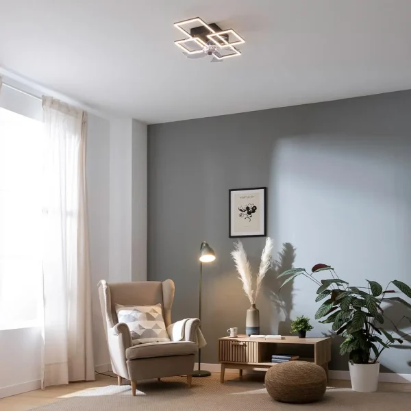 Imagen 4 Ventilador de techo con luz LED 40W y motor DC silencioso de 15W. Diseño de 17 pulgadas, mando a distancia, 3 tonos de luz y función verano/invierno.