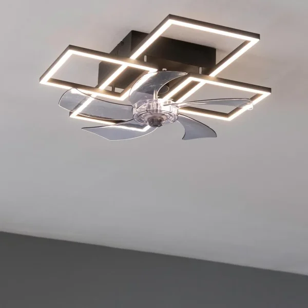 Imagen 6 Ventilador de techo con luz LED 40W y motor DC silencioso de 15W. Diseño de 17 pulgadas, mando a distancia, 3 tonos de luz y función verano/invierno.