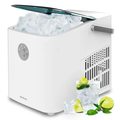Máquina de hacer hielo Cecotec Chillin'Ice 1200 Go color plata con ventana de visualización y panel de control superior