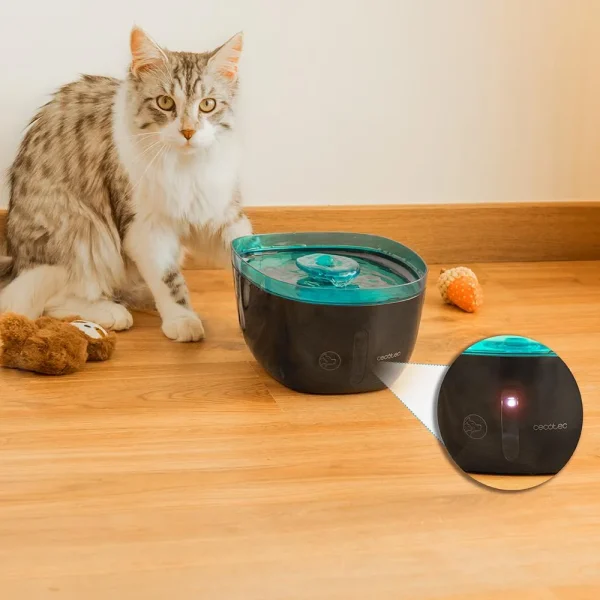 Imagen 8 Fuente automática para mascotas Cecotec Pumba 2200 Refresh con 2 litros de capacidad, filtro purificador y luz interior para mantener el agua fresca diaria.