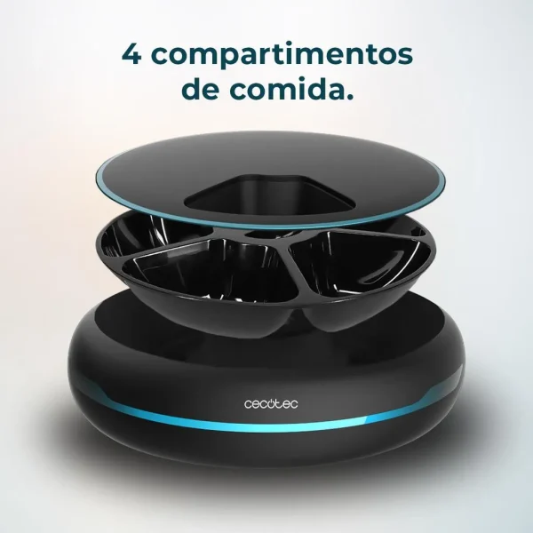 Imagen 4 Cuida la alimentación de tus mascotas con el dispensador automático Cecotec Pumba 1600 Purrfect Meal. Incluye capacidad de 1,6L y cuatro compartimentos.