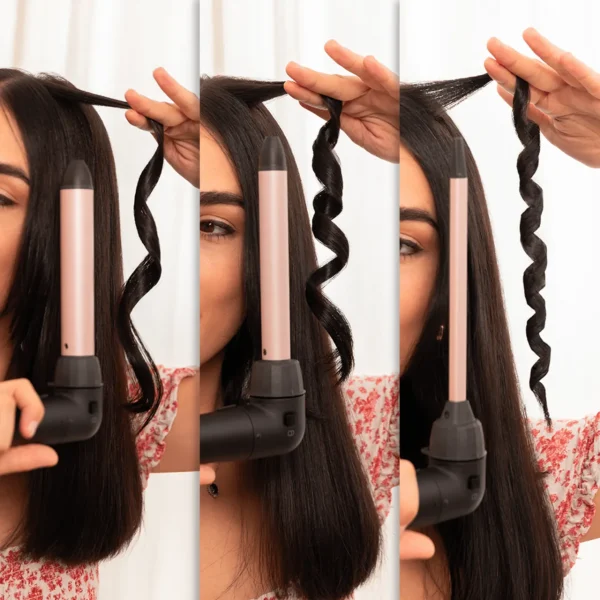 Imagen 8 Rizador multicabezal Cecotec SurfCare MultiWaves con 5 cabezales, diseño ergonómico de 90 grados y revestimiento de turmalina para ondas y rizos profesionales.