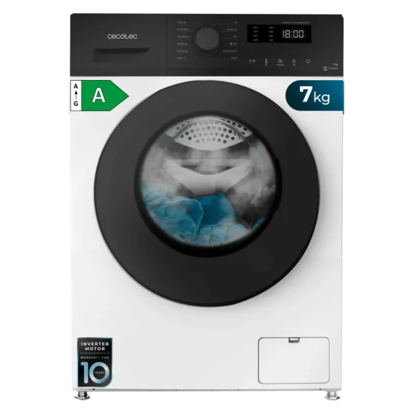 Lavadora Cecotec Bolero DressCode 7150 Inverter A de 7 kg y 1400 rpm en color blanco