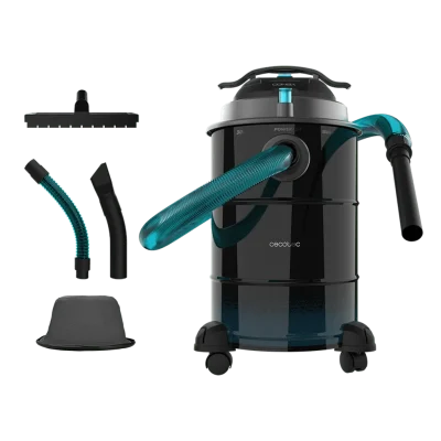 Aspirador de cenizas Cecotec Conga Ash 6000 EasyGo Home XL de 30 litros con base de ruedas y manguera metálica