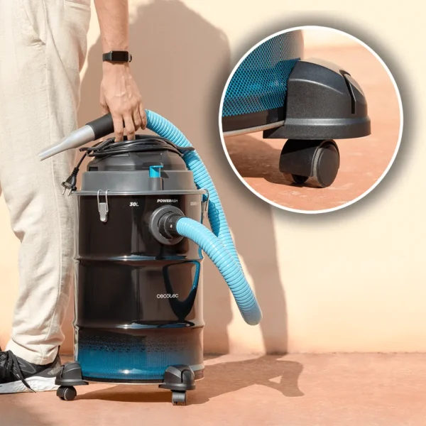 Imagen 8 Aspirador de cenizas Cecotec Conga Ash 6000 EasyGo Home XL. Potencia de 1500 W, depósito de 30 L y ruedas integradas para una limpieza cómoda y eficaz.