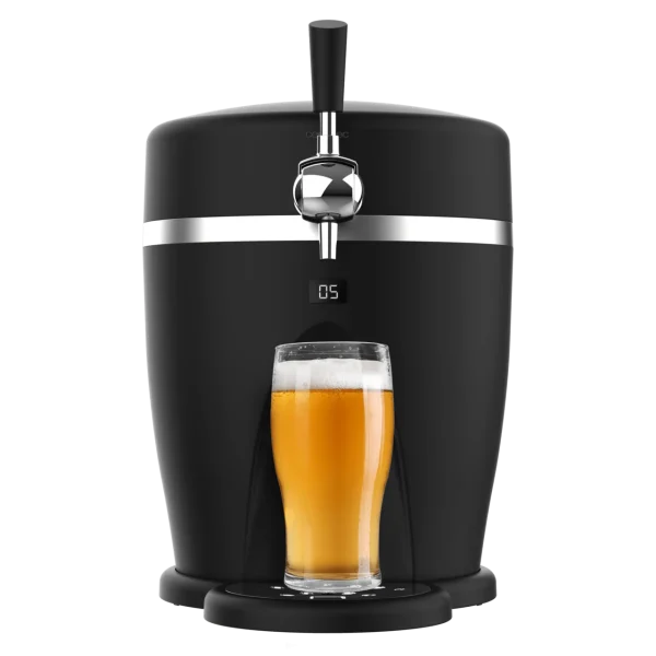Dispensador de cerveza Cecotec BeerFlow 5000 negro compatible con barriles de 5 litros presurizados con grifo y pantalla digital