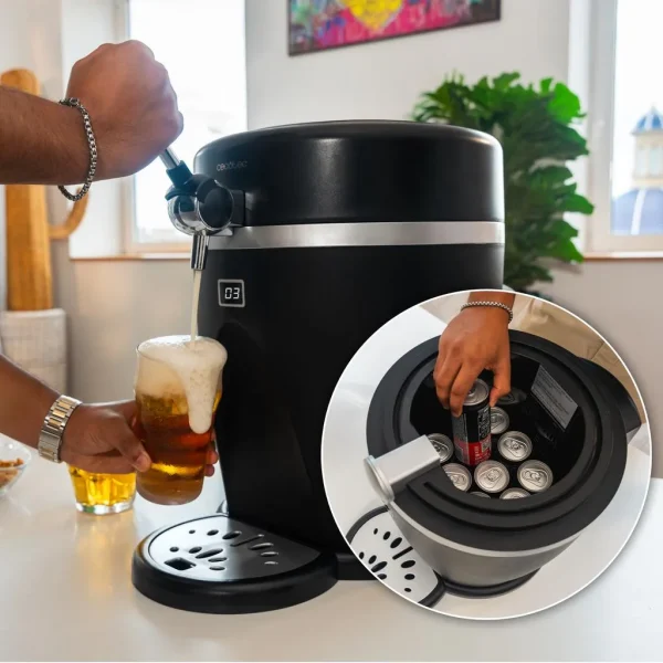 Imagen 6 Dispensador de cerveza BeerFlow 5000 para barriles de 5L presurizados. Sistema de refrigeración eficiente, pantalla LED y diseño antideslizante para el hogar.