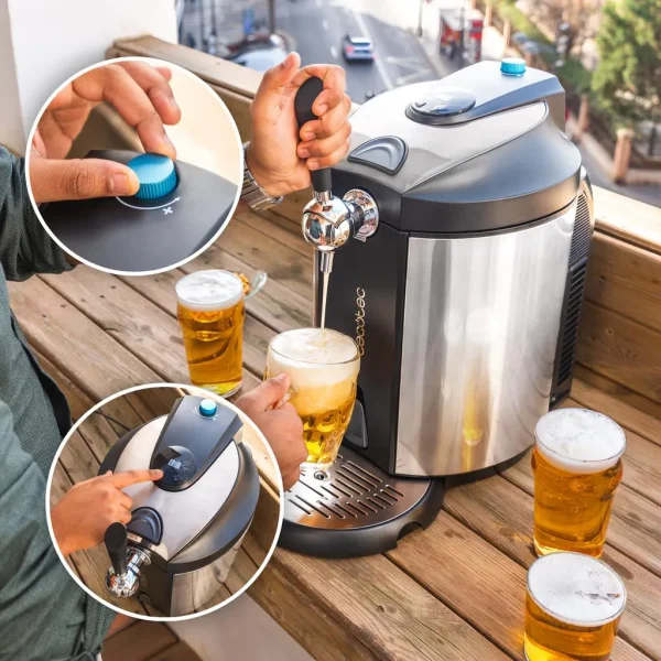 Imagen 6 Dispensador de cerveza de acero inoxidable de 5L. Temperatura ajustable 2-12ºC, pantalla LED y compatible con barriles universales con y sin presión.