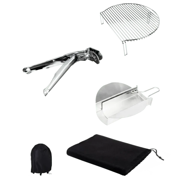 Pack de accesorios DragonPack 6000 M de Cecotec con pinzas, cubierta protectora y atizador para barbacoa kamado DragonFire 6600
