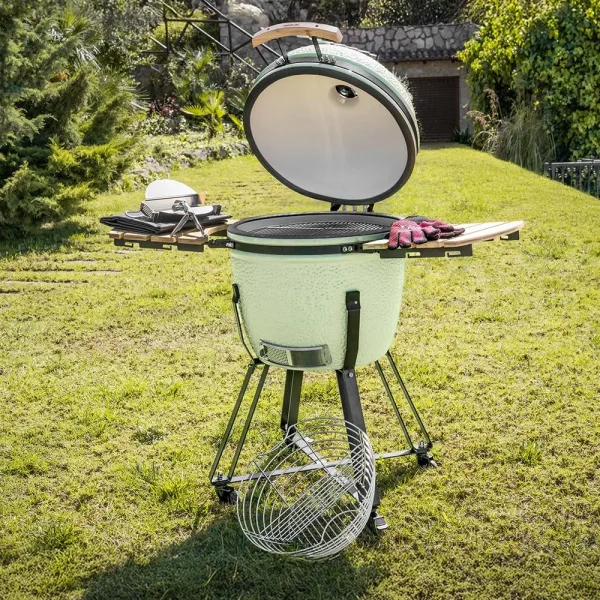 Imagen 2 Completo pack de accesorios DragonPack 6000 L para la barbacoa kamado DragonFire 6000. Incluye pinzas, cubierta, recolector de cenizas, canasta y guantes.