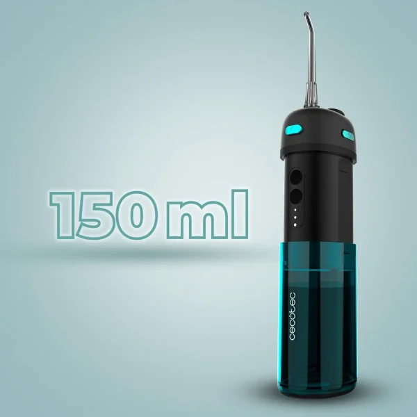 Imagen 5 Irrigador dental de viaje ToothCare Jet Splash de Cecotec con 150 ml de capacidad, 3 modos de limpieza y 8 intensidades. Diseño compacto y 2 boquillas incluidas.
